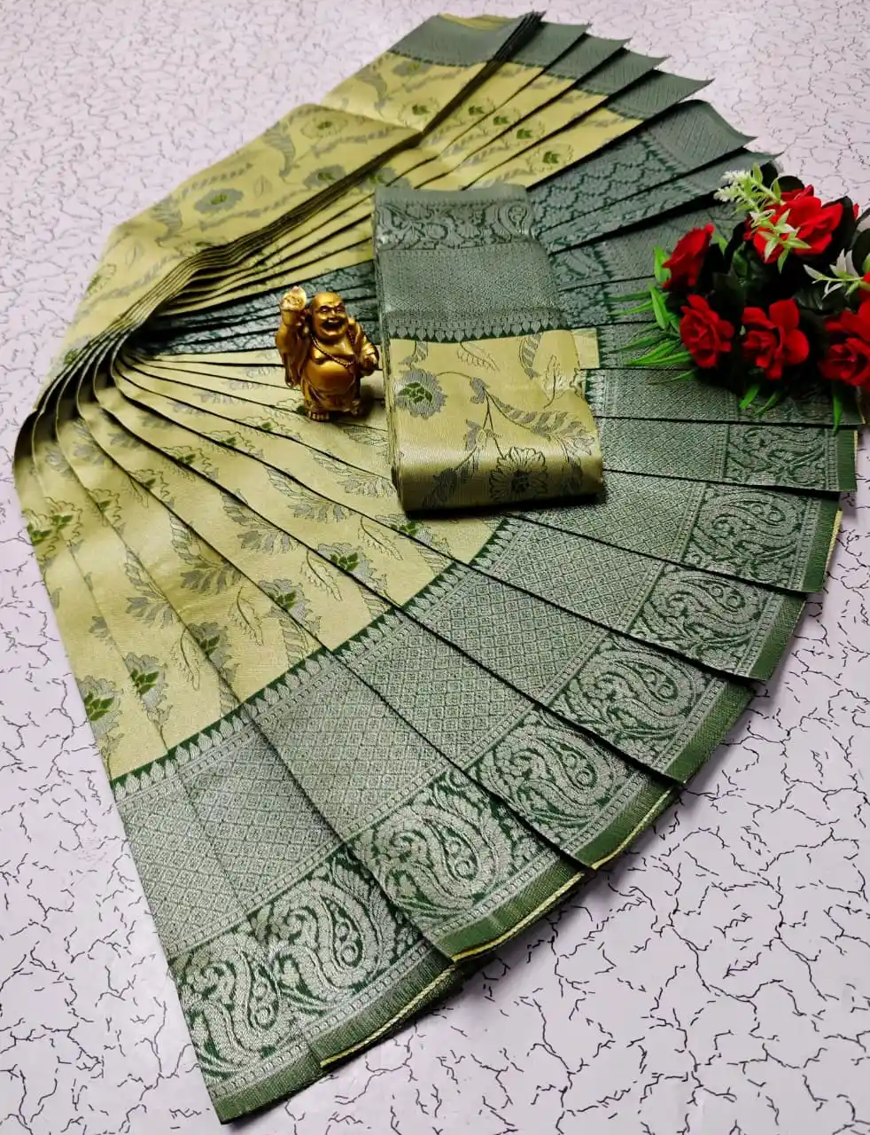 Steel Grey Designer Border Silk Saree